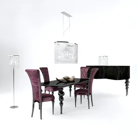 Purple dinner chair table